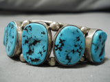 Exceptional Vintage Native American Navajo Jimmy Nez Turquoise Sterling Silver Bracelet Cuff-Nativo Arts