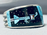 Symbolic Important Yeibichai Native American Navajo Turquoise Sterling Silver Bracelet-Nativo Arts