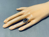 Eye Catching Native American Navajo Tiger Eye Dome Sterling Silver Ring-Nativo Arts