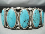 Museum Vintage Native American Navajo Spipderweb Turquoise Sterling Silver Bracelet-Nativo Arts
