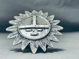 Heavy 36 Gram Native American Navajo Sterling Silver Sunface Ring-Nativo Arts