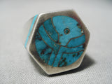 Important Zuni Native American Heavy Thick Sterling Silver Ring-Nativo Arts