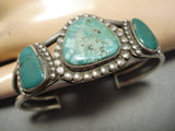 Very Old Vintage Native American Navajo Cerrillos Turquoise Sterling Silver Bracelet-Nativo Arts