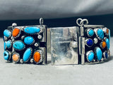 One Of The Best Ever Vintage Native American Navajo Turquoise Sterling Silver Clasp Bracelet-Nativo Arts