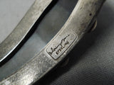 Important Vintage Native American Navajo Tom Moore Turquoise Sterling Silver Bracelet-Nativo Arts