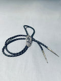 Authentic Tommy Singer Vintage Native American Navajo Sterling Silver Bolo Tie-Nativo Arts