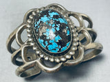Bisbee Turquoise One of Best Vintage Navajo Sterling Silver Bracelet-Nativo Arts