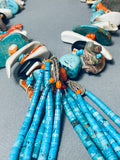 Native American 428 Gram Most Unique Vintage Santo Domingo Jacla Turquoise Necklace Old-Nativo Arts