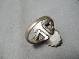 Early Vintage Native American Navajo Cerrillos Turquoise Sterling Silver Ring Old-Nativo Arts