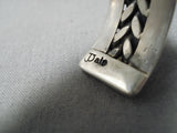 Important Native American Navajo Jeanette Dale Squared Coral Sterling Silver Bracelet-Nativo Arts