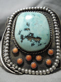 One Of Largest Vintage Native American Navajo Easterm Blue Turquoise Sterling Silver Bracelet-Nativo Arts
