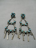 Amazing Vintage Zuni Native American Sterling Silver Earrings Old-Nativo Arts