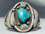 Phil Tso Unforgettable Vintage Native American Navajo Royston Turquoise Sterling Silver Bracelet-Nativo Arts