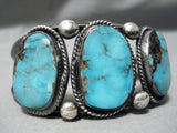 Astounding Vintage Native American Navajo Blue Diamond Turquoise Sterling Silver Bracelet-Nativo Arts