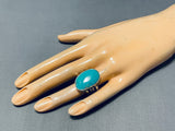 Incredible San Felipe Signed Kingman Turquoise Sterling Silver Ring-Nativo Arts