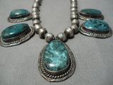 Vintage Native American Navajo Choker Pilot Mountain Turquoise Sterling Silver Necklace-Nativo Arts