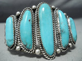 Tremendous Vintage Native American Navajo Turquoise Sterling Silver Bracelet-Nativo Arts