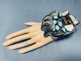 Biggest Powerful Vintage Native American Navajo Turquoise Bear Sterling Silver Bracelet-Nativo Arts