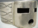 Best Vintage Native American Navajo Alex Sanchez Kachina Sterling Silver Bracelet-Nativo Arts