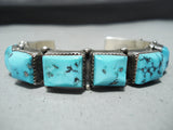 Spectacular Vintage Native American Navajo Sleeping Beauty Turquoise Sterling Silver Bracelet-Nativo Arts