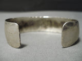 Rare Vintage Native American Navajo Hand Tooled Sterling Silver Segmented Bracelet Old-Nativo Arts