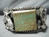 Heavy 184 Gram Native American #8 Turquoise Lizard Sterling Silver Bracelet-Nativo Arts