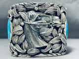 218 Grams Horse Native American Turquoise Sterling Silver Bracelet Cuff-Nativo Arts