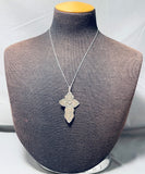Exquisite Native American Navajo Sterling Silver Cross Necklace-Nativo Arts
