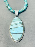 Signed Native American Navajo 8 Turquoise Sterling Silver Necklace-Nativo Arts