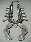 Women's Vintage Native American Navajo Turquoise Sterling Silver Squash Blossom Necklace-Nativo Arts