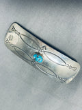 Elegant Native American Navajo Morenci Turquoise Sterling Silver Burette-Nativo Arts