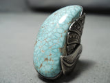 Famous Vintage Native American Navajo Tight Spiderweb Turquoise Sterling Silve Rring-Nativo Arts