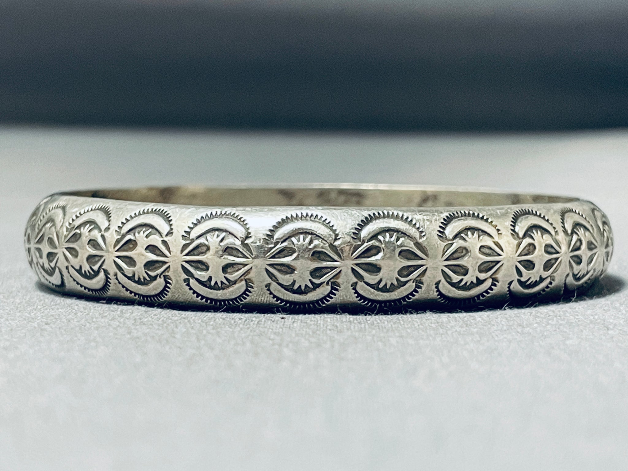 Tremendous Vintage Native American Navajo Sterling Silver Bangle