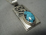 Important Vintage Native American Navajo Peter Nelson Turquoise Sterling Silver Necklace-Nativo Arts