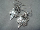 Marvelous Navajo Sterling Silver Toad Earrings Native American-Nativo Arts