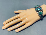 Important Vintage Native American Navajo Turquoise Sterling Silver Bracelet-Nativo Arts