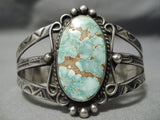 Very Rare Early Carico Lake Turquoise Vintage Native American Navajo Sterling Silver Bracelet-Nativo Arts