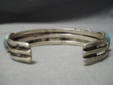Thick And Heavy!! Vintage Native American Navajo Turquoise Sterling Silver Bracelet Old-Nativo Arts