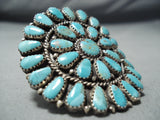 Huge Navajo Turquoise Cluster Sterling Silver Ring Native American-Nativo Arts
