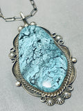 Important Daniel Benally (d) Vintage Native American Navajo Turquoise Sterling Silver Necklace-Nativo Arts