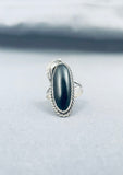 Superb Vintage Native American Navajo Jet Sterling Silver Ring-Nativo Arts