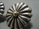 Important Vintage Cherokee 18k Gold Sterling Silver Native American Earrings-Nativo Arts