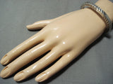 Authentic Vintage Native American Navajo Orville Sterling Silver Chisel Bracelet-Nativo Arts