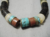 Native American Museum Vintage Navajo Choker Turquoise Sterling Silver Shell Necklace Old-Nativo Arts