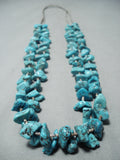 Unbelievable Vintage Navajo Kingman Turquoise Necklace Native American Old-Nativo Arts