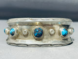 Bisbee Dream Turquoise Vintage Native American Navajo Sterling Silver Bracelet-Nativo Arts