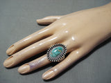 Stunning Vintage Native American Navajo Damale Turquoise Sterling Silver Ring-Nativo Arts