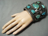 Native American 300 Grams Big Best Vintage Men's Navajo Turquoise Sterling Silver Bracelet-Nativo Arts