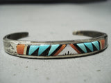 Intricate Vintage Native American Zuni Turquoise Sterling Silver Bracelet-Nativo Arts
