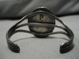 One Of The Best Vintage Native American Navajo #8 Turquoise Dome Sterling Silver Bracelet-Nativo Arts